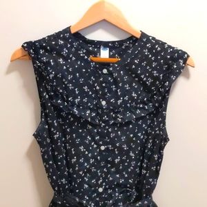 Black Floral Button Down Dress